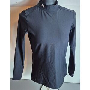 Under Armour Womens ColdGear Mock Baselayer Shirt Black Large